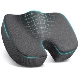 Memory Foam Seat Cushion Office Chair Car Airplane Coccyx Hip Pain Relief